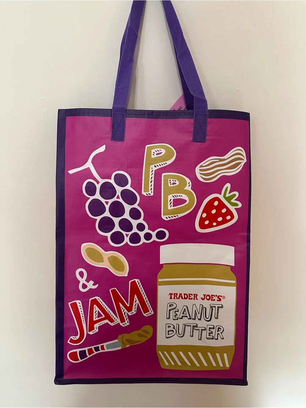 TRADER JOES COLLECTABLE TOTE - COMFORT FOOD Milk & Cookies Canvas Tote Bag
